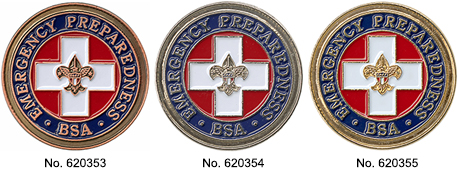 BSA Emergency Preparedness award pins (3 pins - bronze, silver, gold)